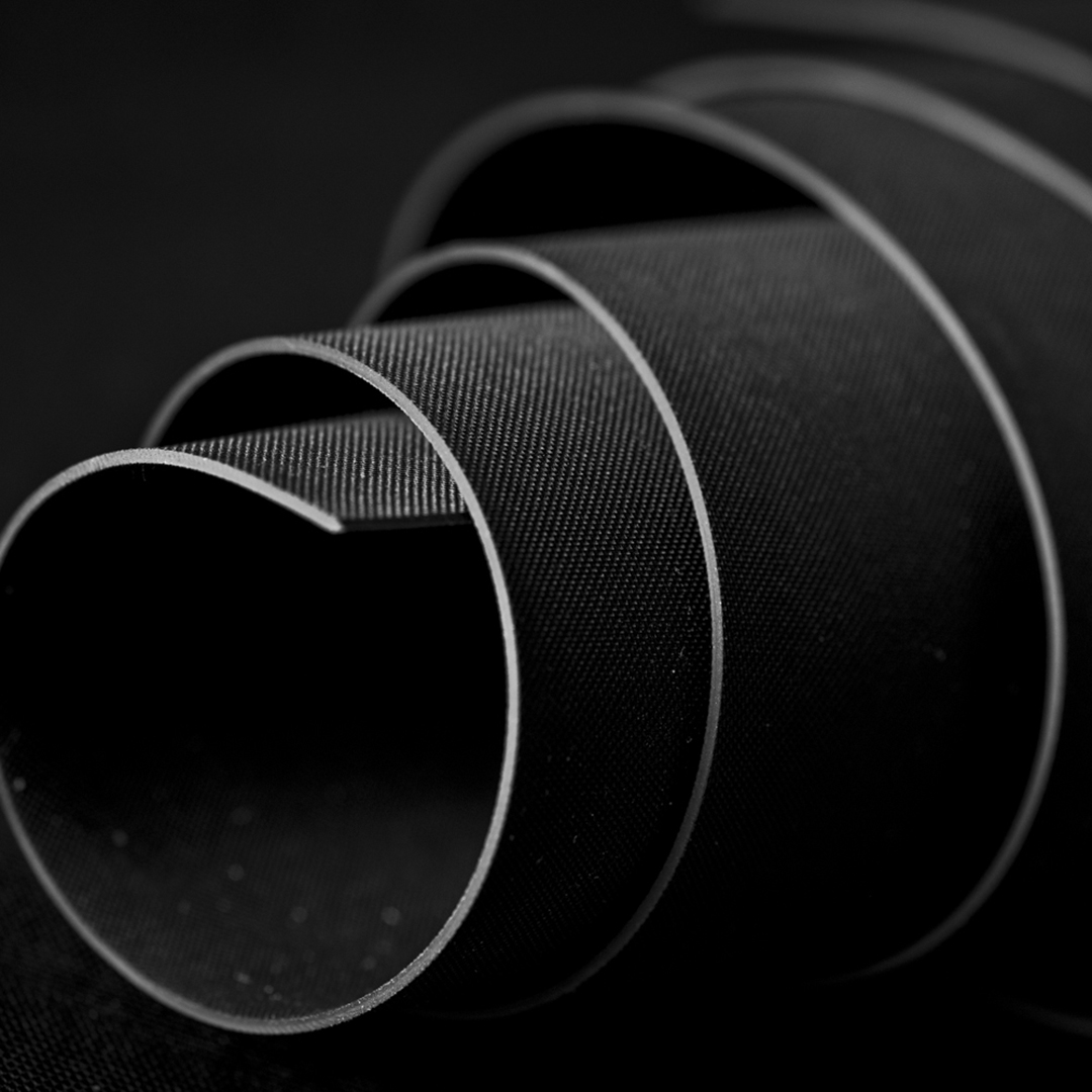 Close-up of flexible black RESITRIX membrane material